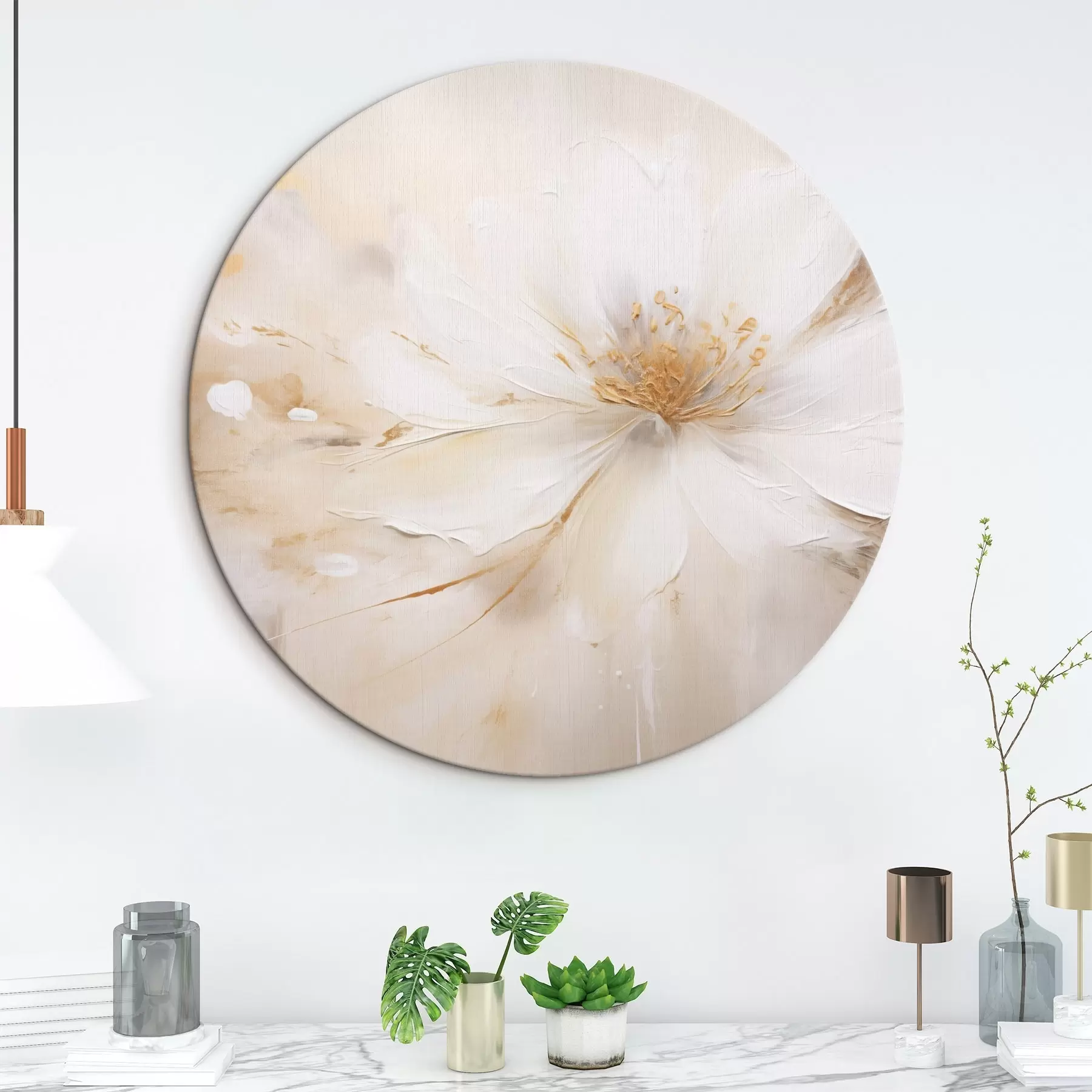 Wandbilder Eine helle Blume mit einem gelb-orangefarbenen Zentrum r45802