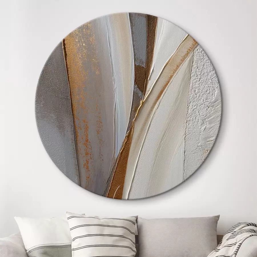 Wandbilder Strukturierte abstrakte Linien mit gelben und orangefarbenen Glitzerpartikeln r45810