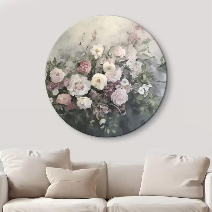 Wandbilder Ein romantischer Strauß aus rosa und weißen Blumen r45817