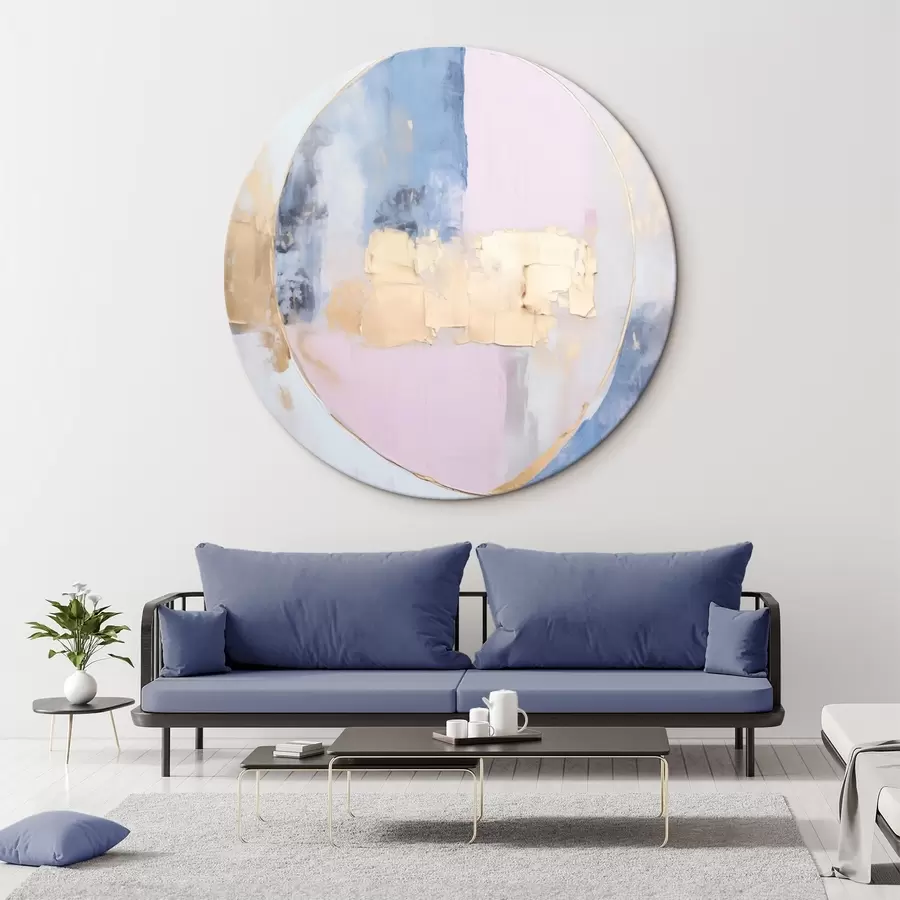 Wandbilder Abstraktion in blau-rosa Kreisen r45821