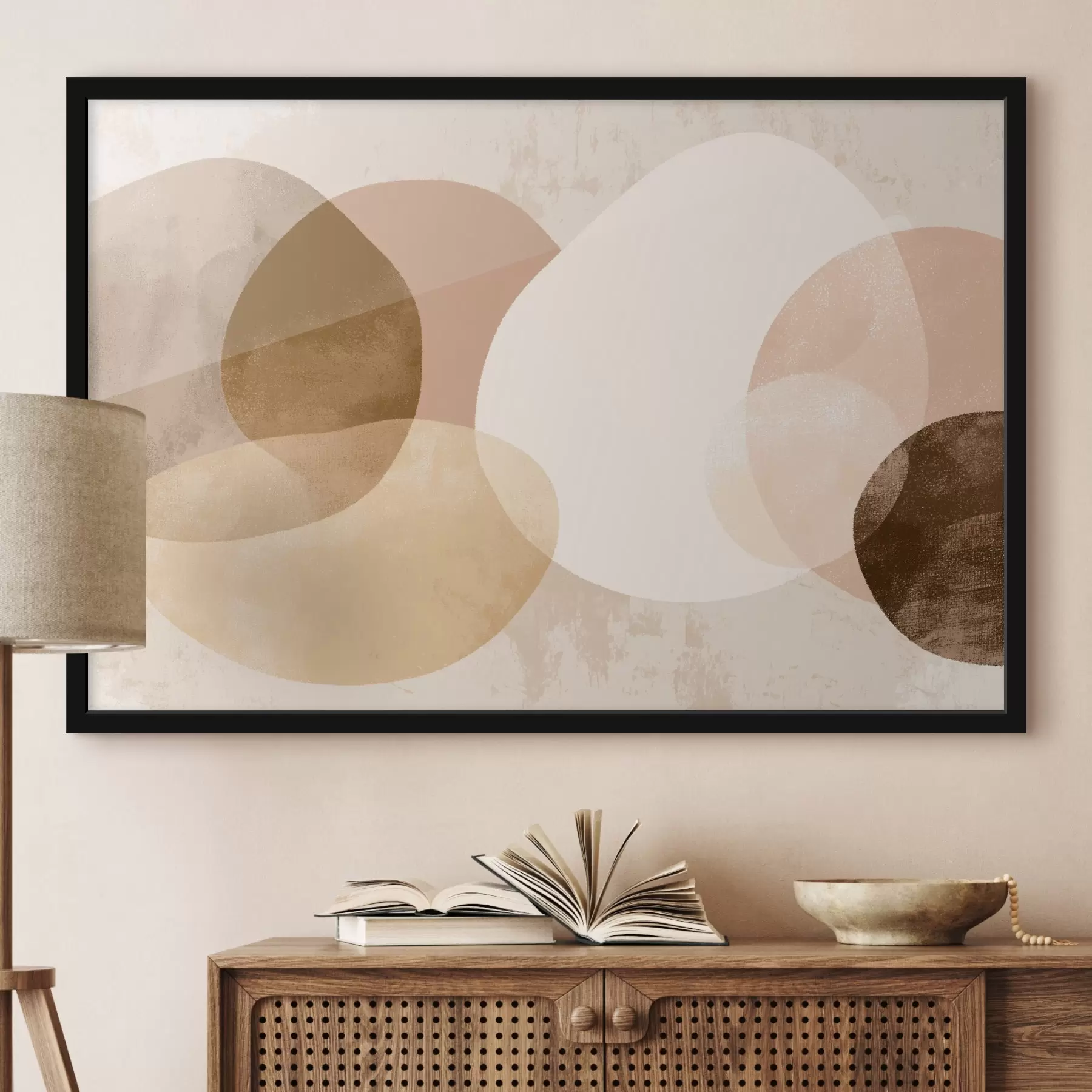 Fototapete Abstrakte durchscheinende Kreise in einer warmen Farbpalette f45803