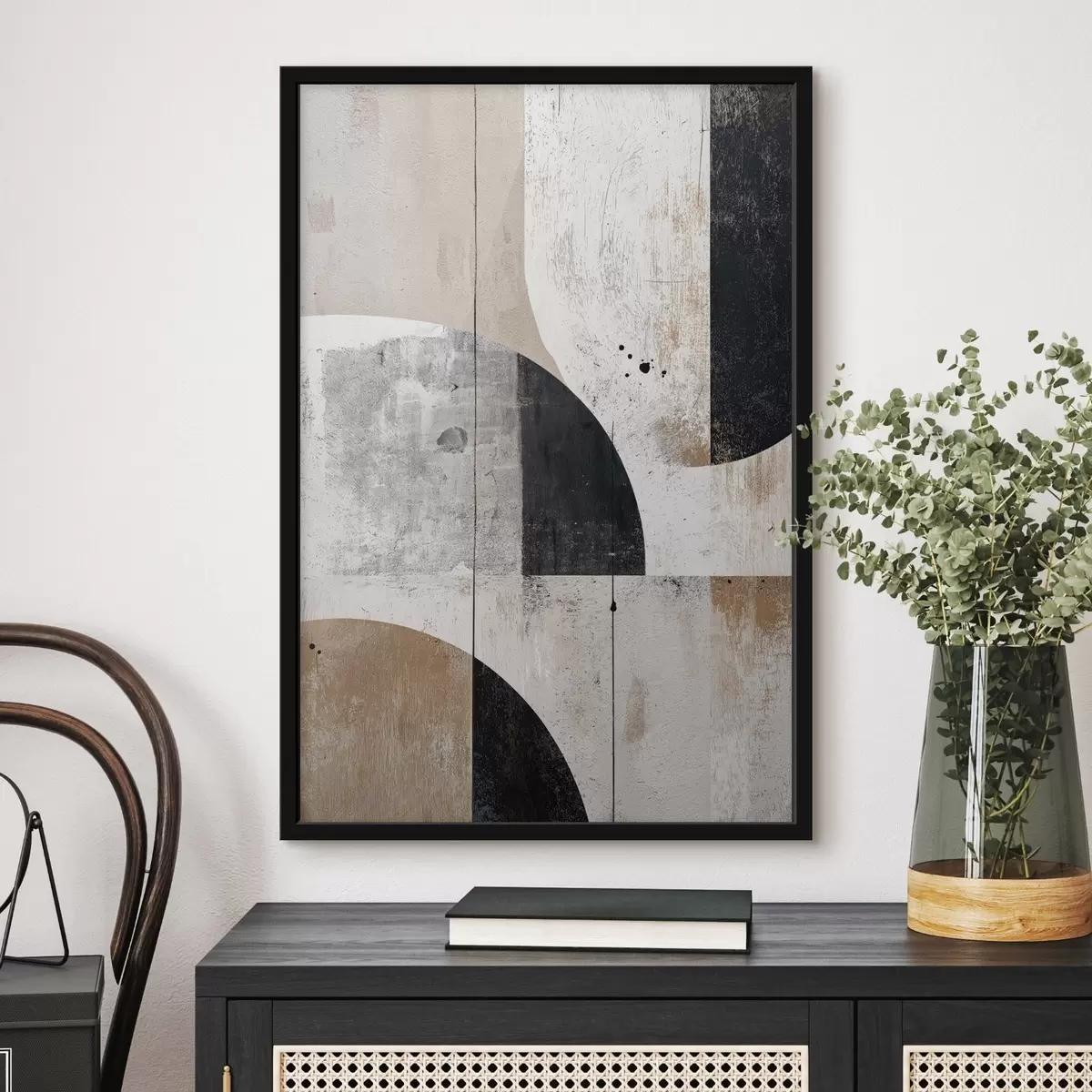 Poster Geometrische Formen in Grau- und Beigetönen f45812