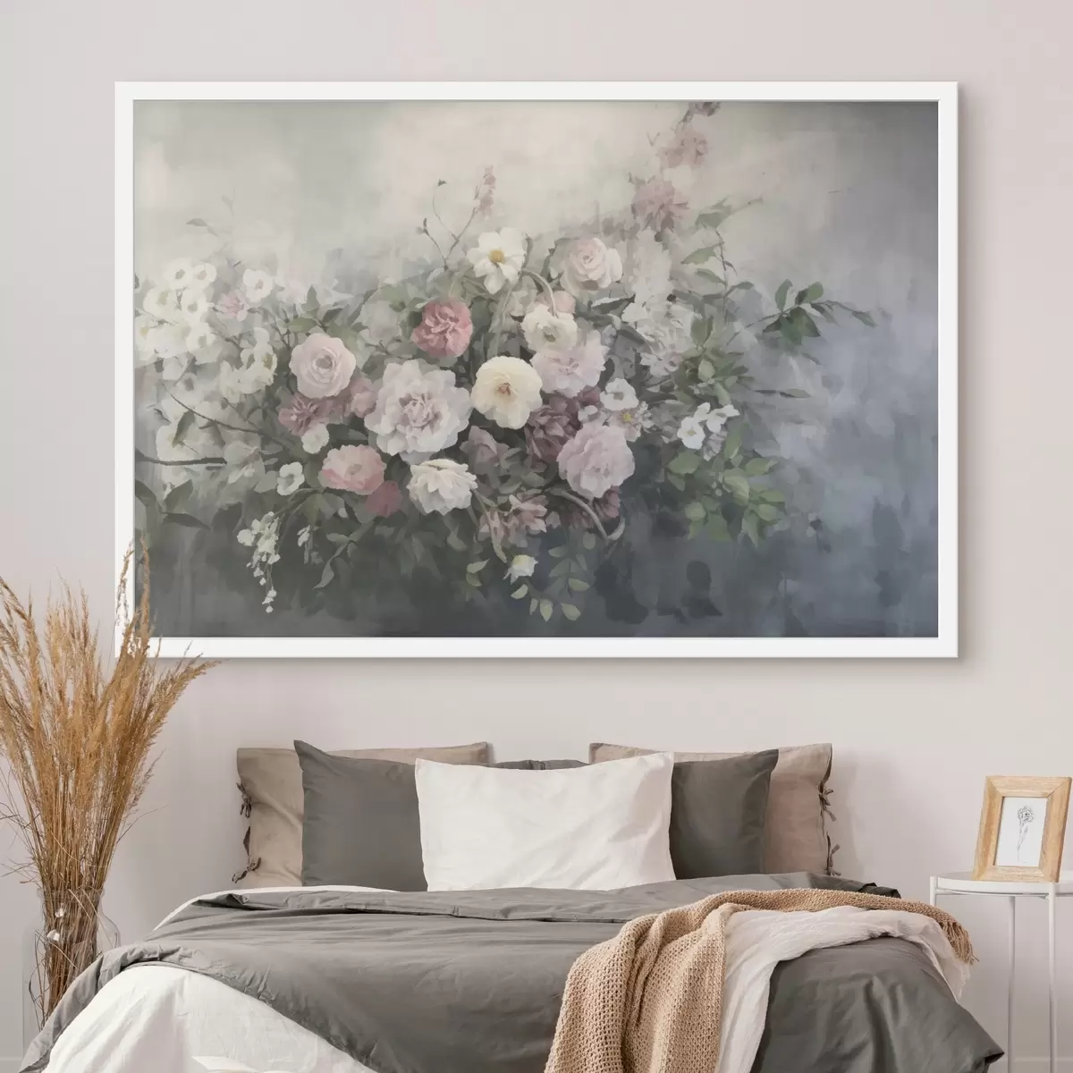 Poster Ein romantischer Strauß aus rosa und weißen Blumen f45817
