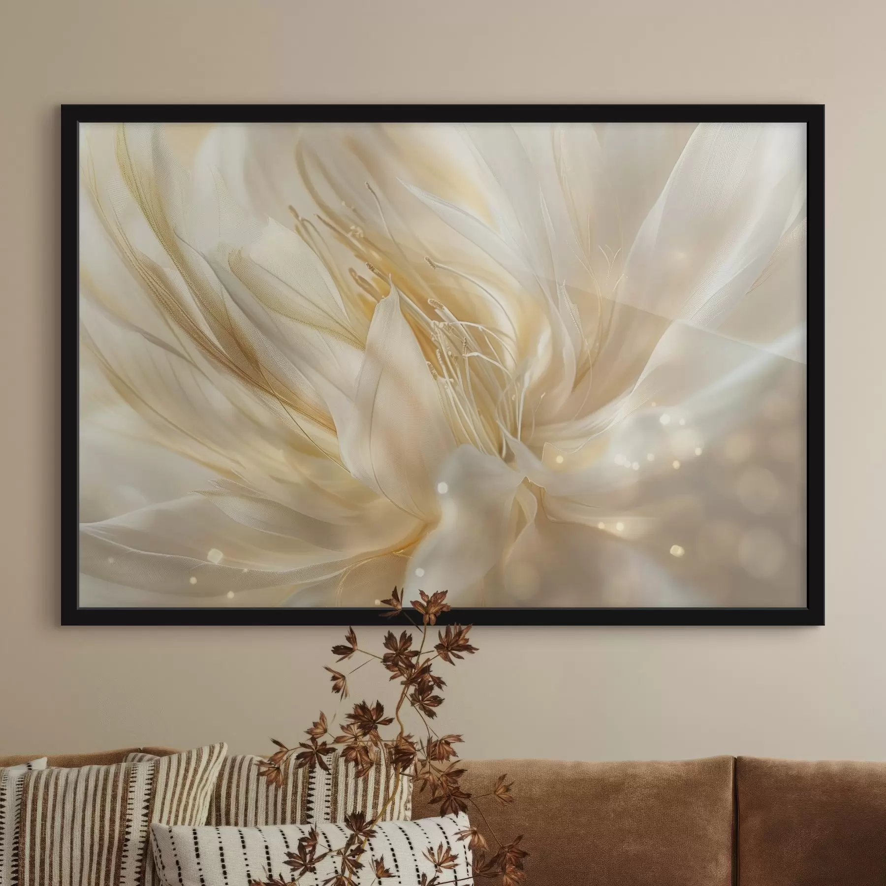 Fototapete Leichte abstrakte Blume in gelb-orangefarbenem Schein f45819