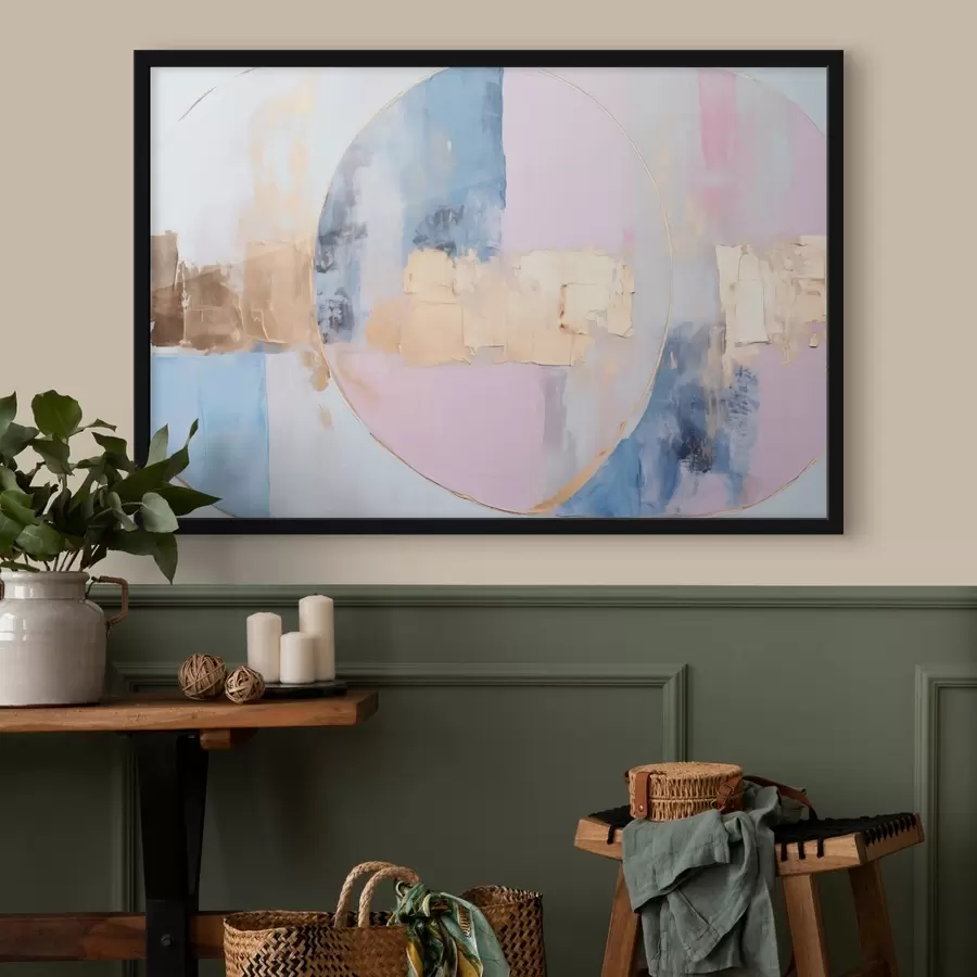 Fototapete Abstraktion in blau-rosa Kreisen f45821