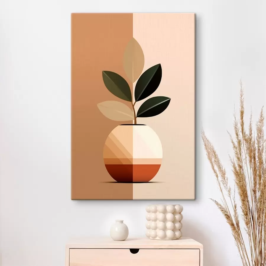 Wandbilder Geometrische Vase mit Blättern s45833