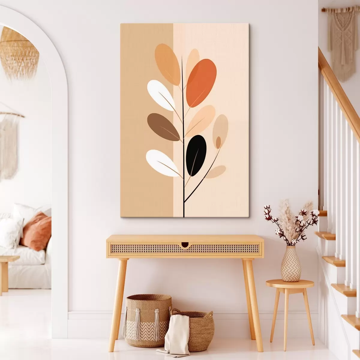 Wandbilder Minimalistischer Ast mit Blättern s45834