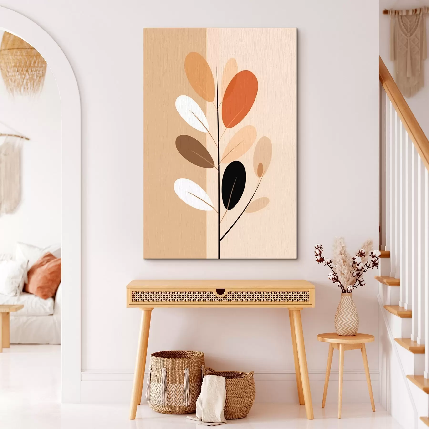 Wandbilder Minimalistischer Ast mit Blättern s45834