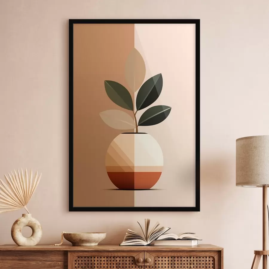 Fototapete Geometrische Vase mit Blättern f45833