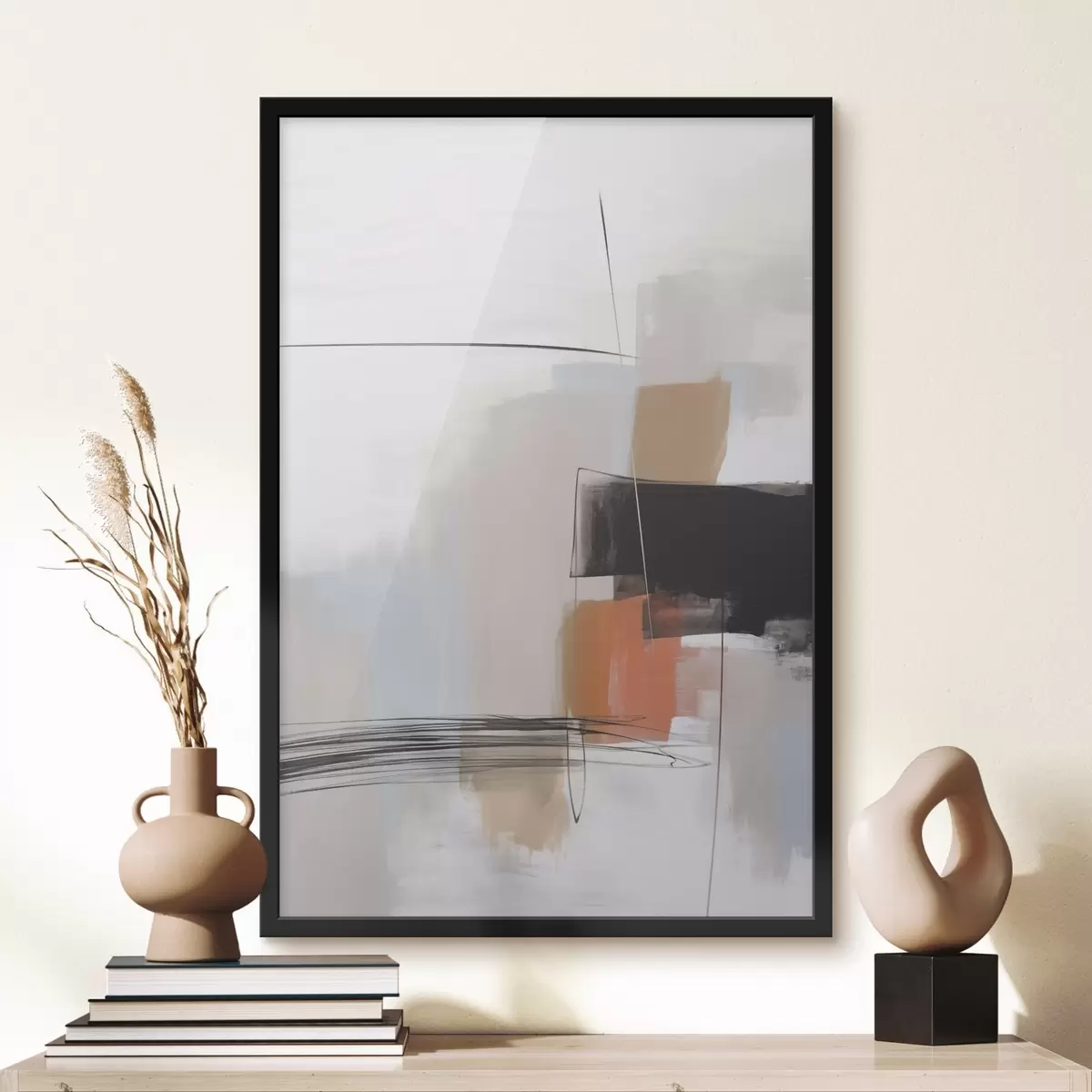 Poster Abstraktion Nachahmung von Pinselstrichen f45919