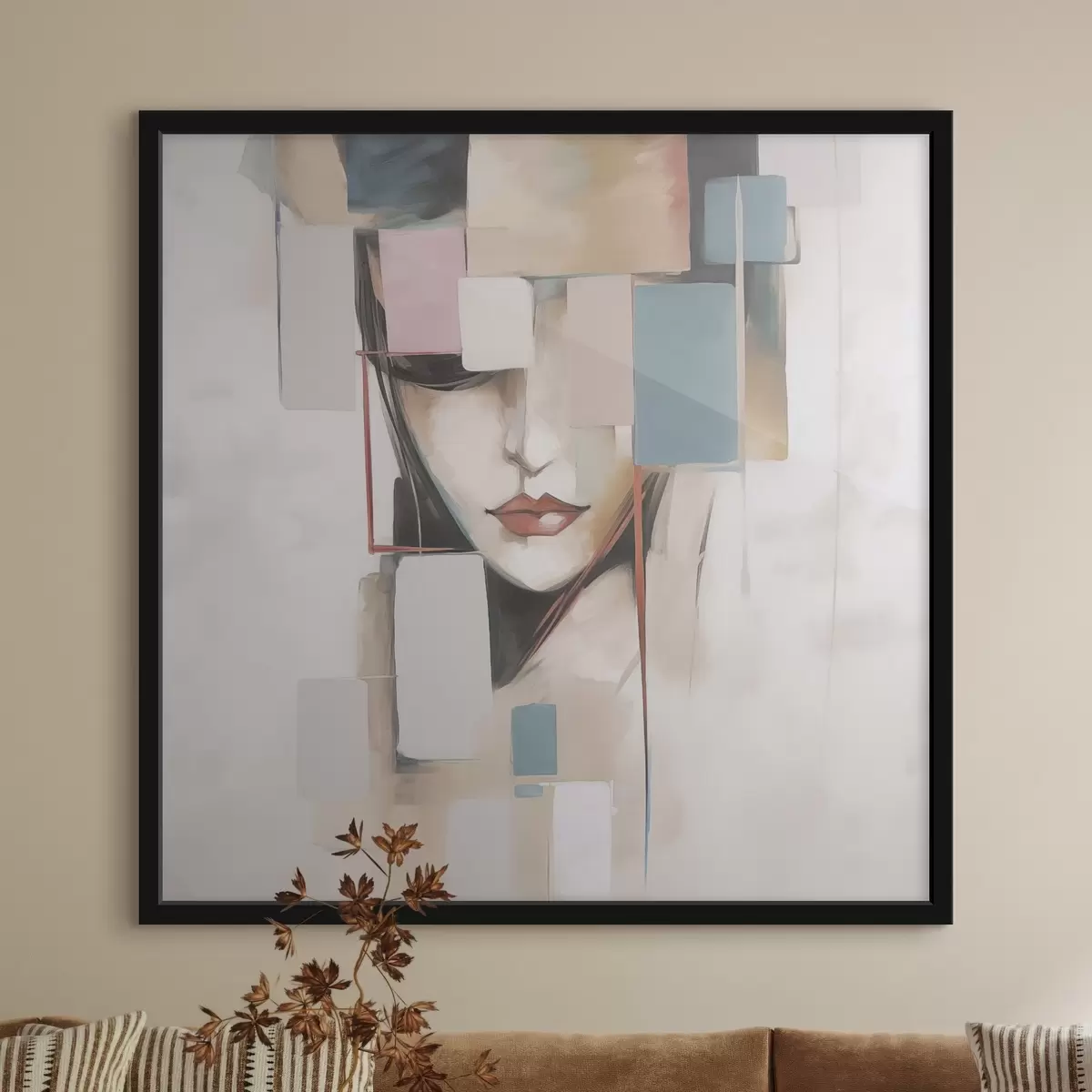 Poster Abstraktes Porträt Nachahmung der Malerei f45920