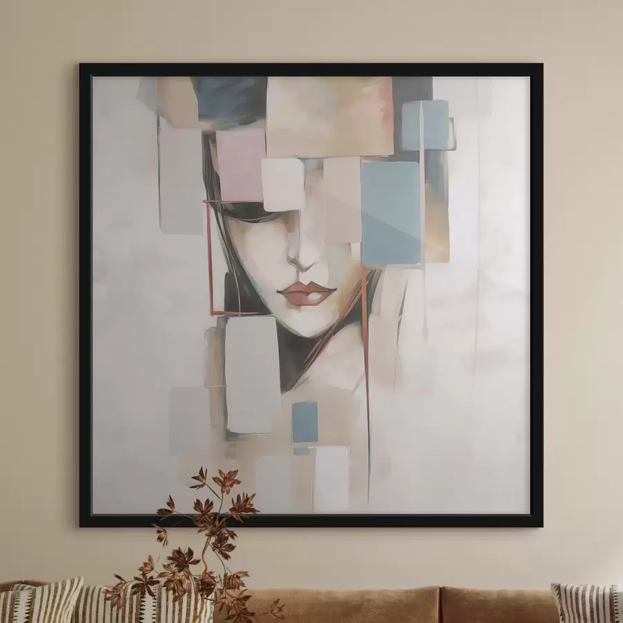 Fototapete Abstraktes Porträt Nachahmung der Malerei f45920