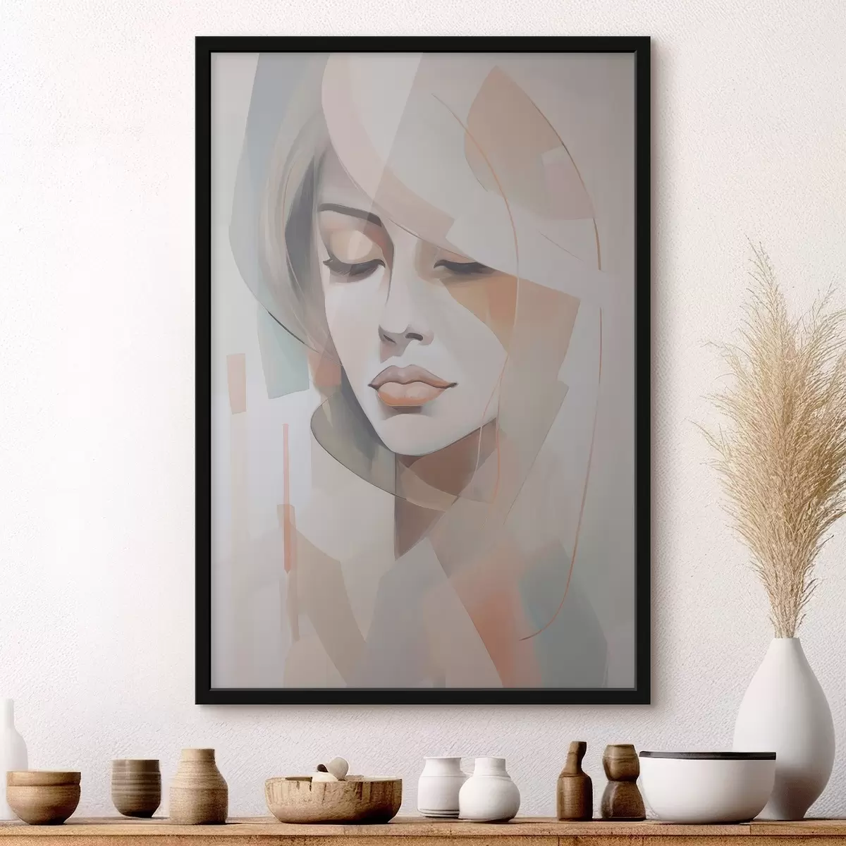 Poster Abstraktes Porträt eines Mädchens f45972