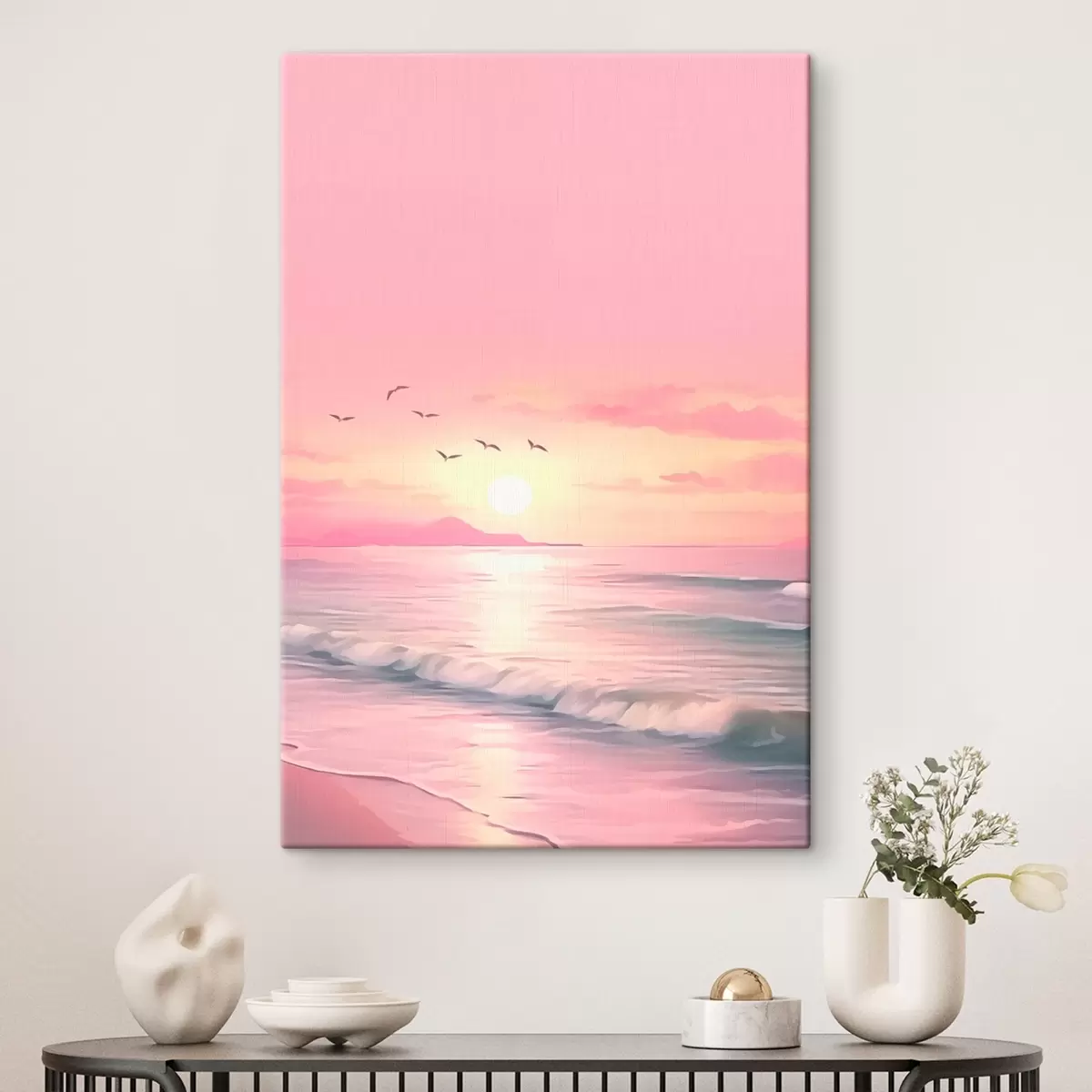 Wandbilder Rosa Sonnenuntergang über dem Meer s45955