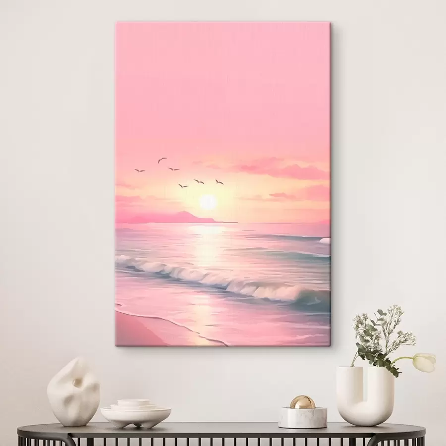 Wandbilder Rosa Sonnenuntergang über dem Meer s45955