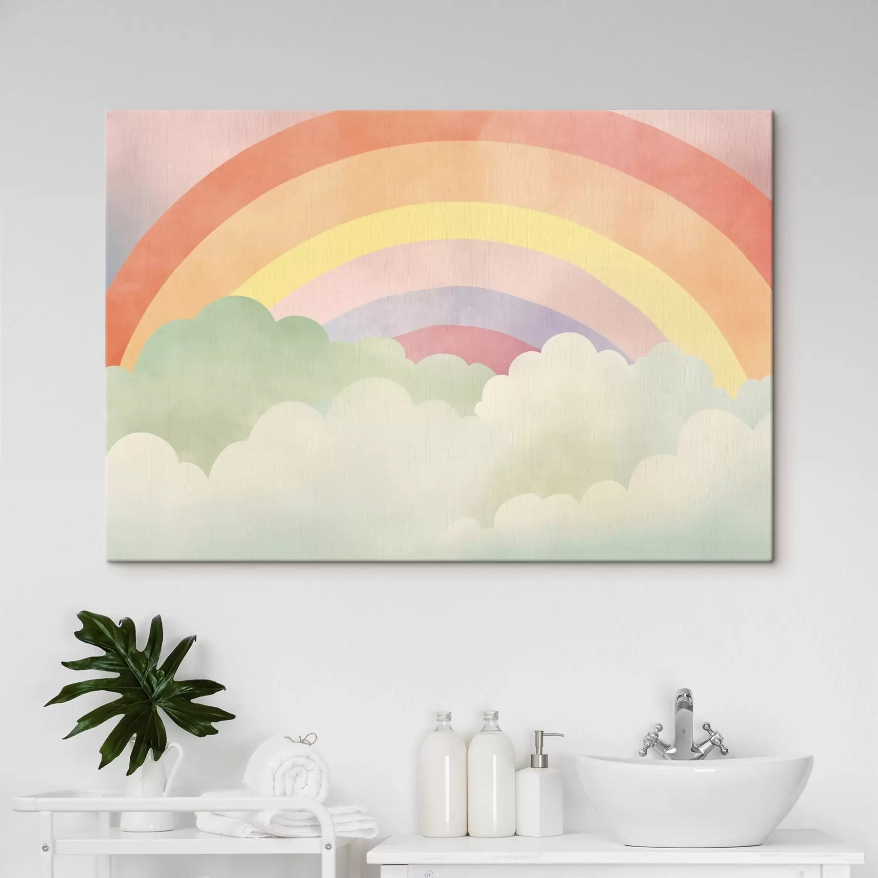 Wandbilder Regenbogen über den Wolken s45958