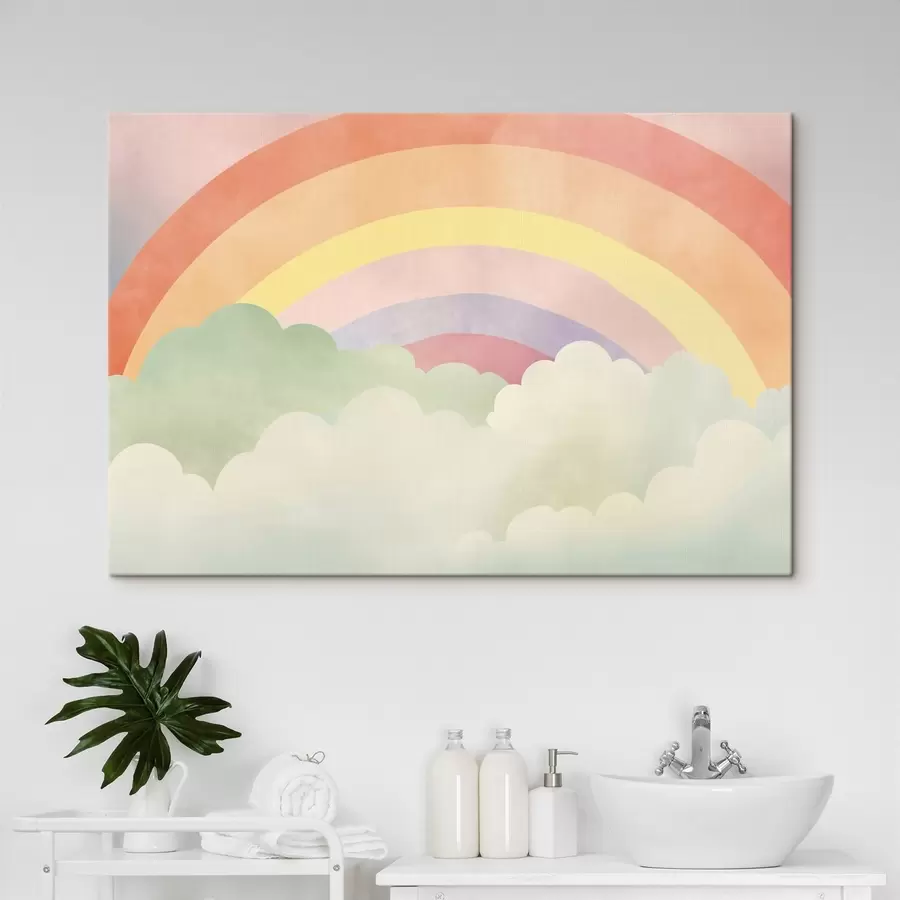 Wandbilder Regenbogen über den Wolken s45958