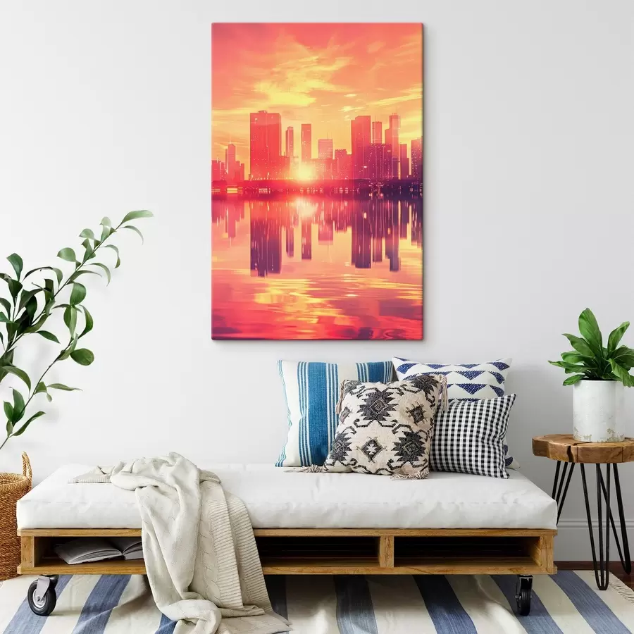Wandbilder Bestellung vor dem Hintergrund einer modernen Stadt s45659