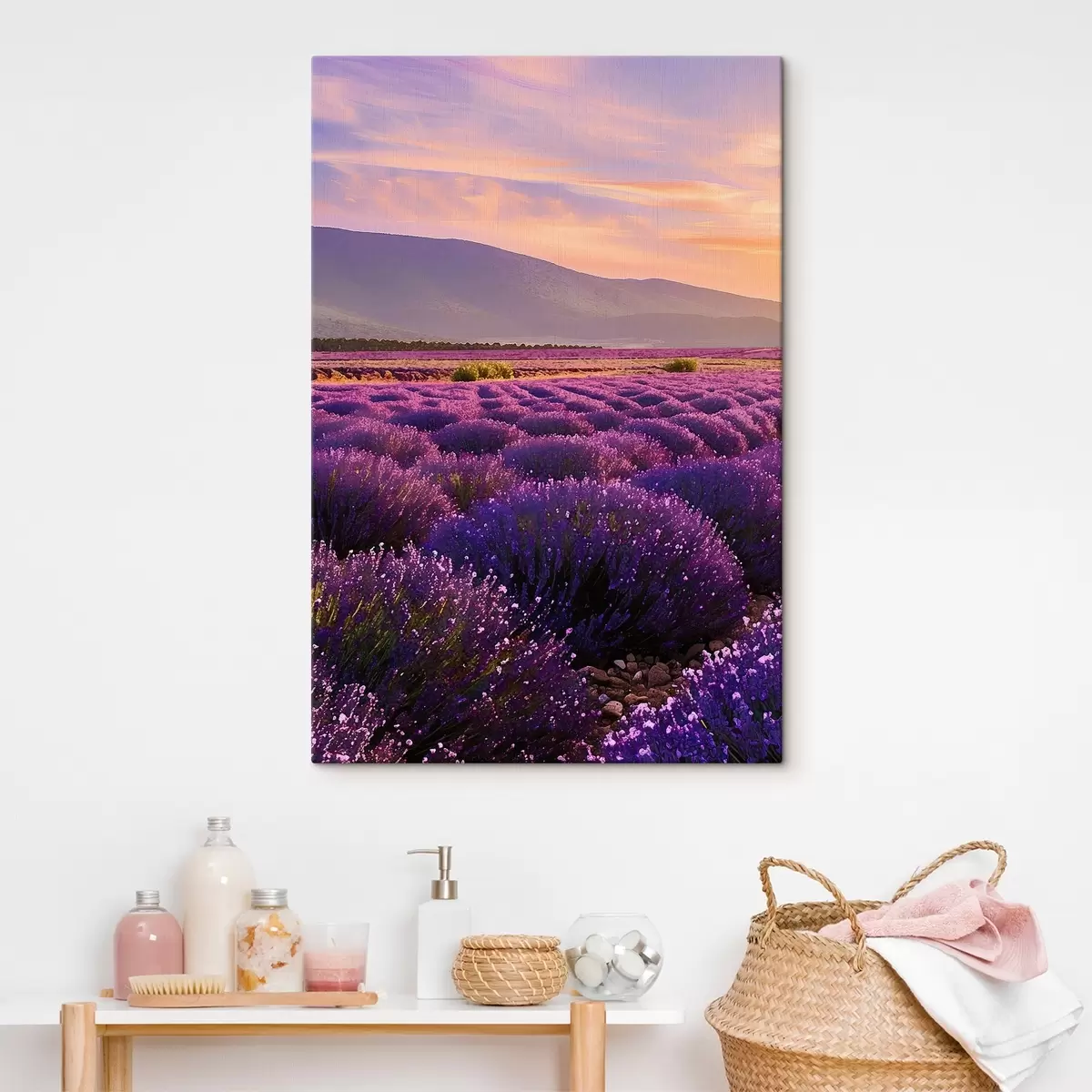 Wandbilder Lavendelfelder vor dem Hintergrund der Berge s45662