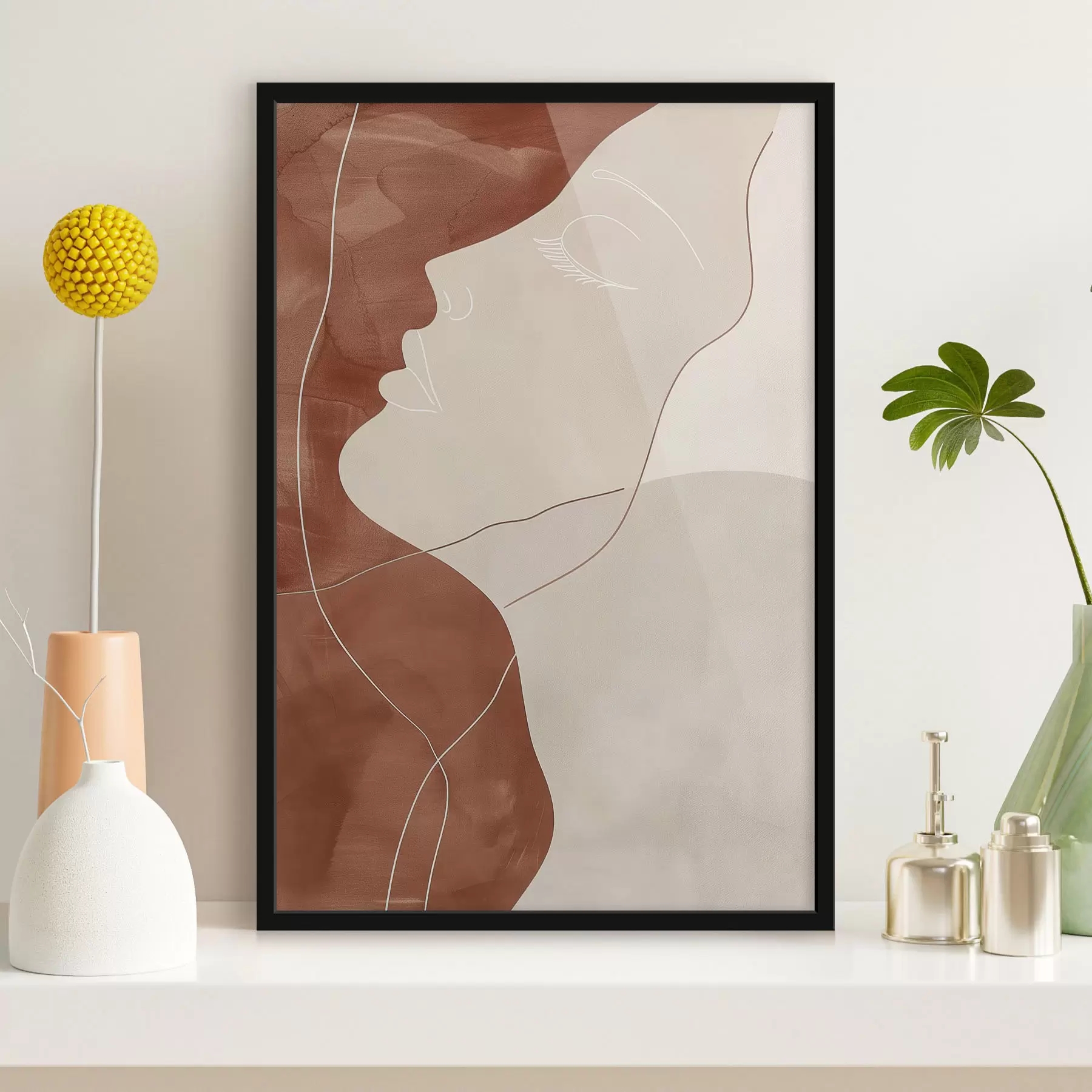 Fototapete Abstraktion, Silhouette eines Mädchens f45656