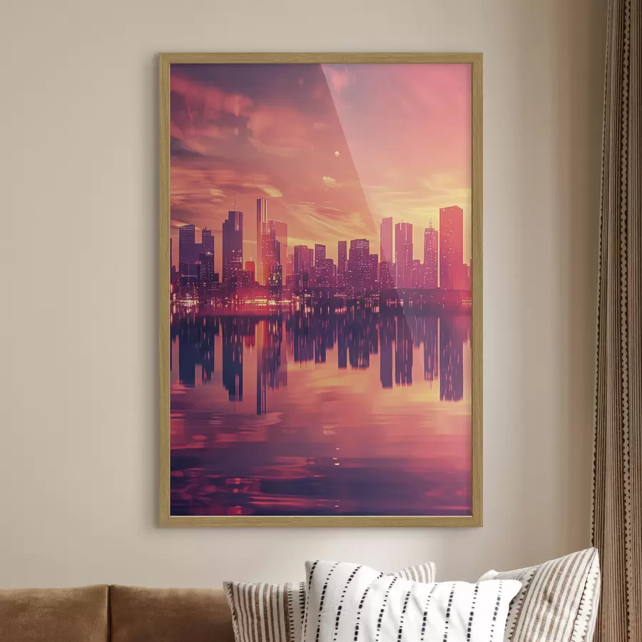 Fototapete Stadt bei Sonnenuntergang f45658