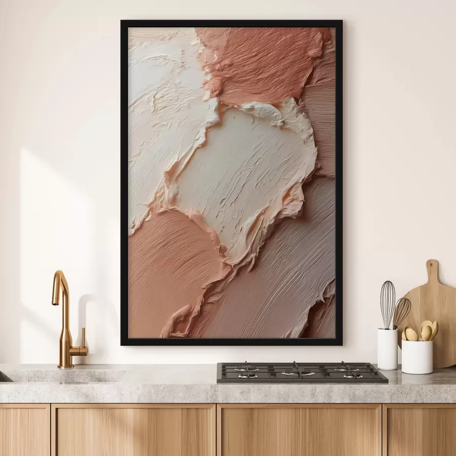 Fototapete Creme-pfirsichfarbene Striche mit Struktur, reichhaltiger Farbauftrag f45869