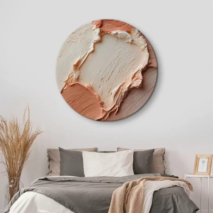 Wandbilder Creme-pfirsichfarbene Striche mit Struktur, reichhaltiger Farbauftrag r45869