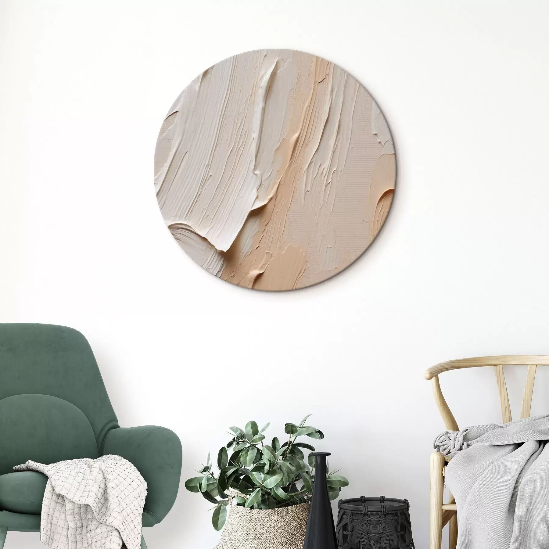 Wandbilder Strukturierte Pastellstriche in Beige-Creme-Tönen r45871