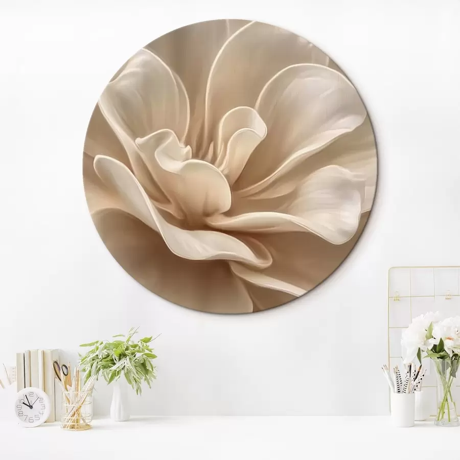 Wandbilder Große cremefarbene Blume, weiche Blütenblätter, Makroaufnahme r45874