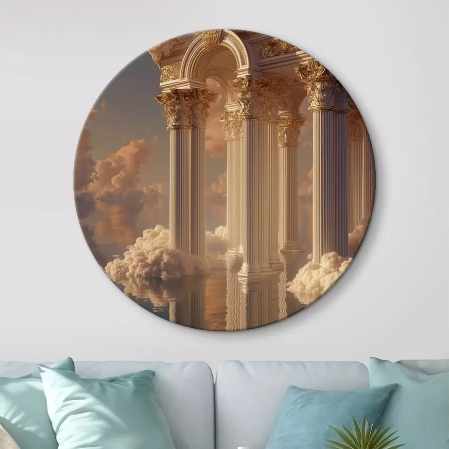 Wandbilder Säulen in den Wolken, Reflexionen auf dem Wasser r45881