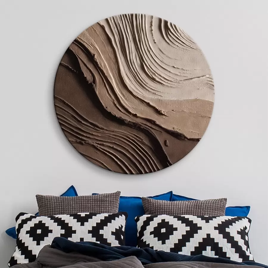 Wandbilder Reliefartige Schokoladen-Beige-Schichten, strukturierte Paste r45894