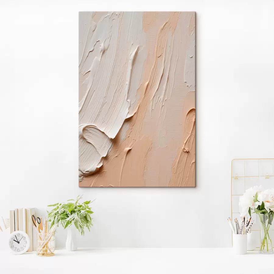 Wandbilder Strukturierte Pastellstriche in Beige-Creme-Tönen s45871