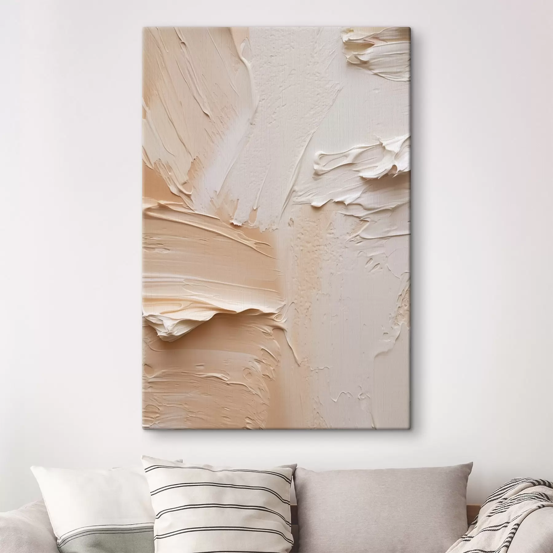 Wandbilder Leichte Impasto-Striche, cremige, sandige Textur s45872