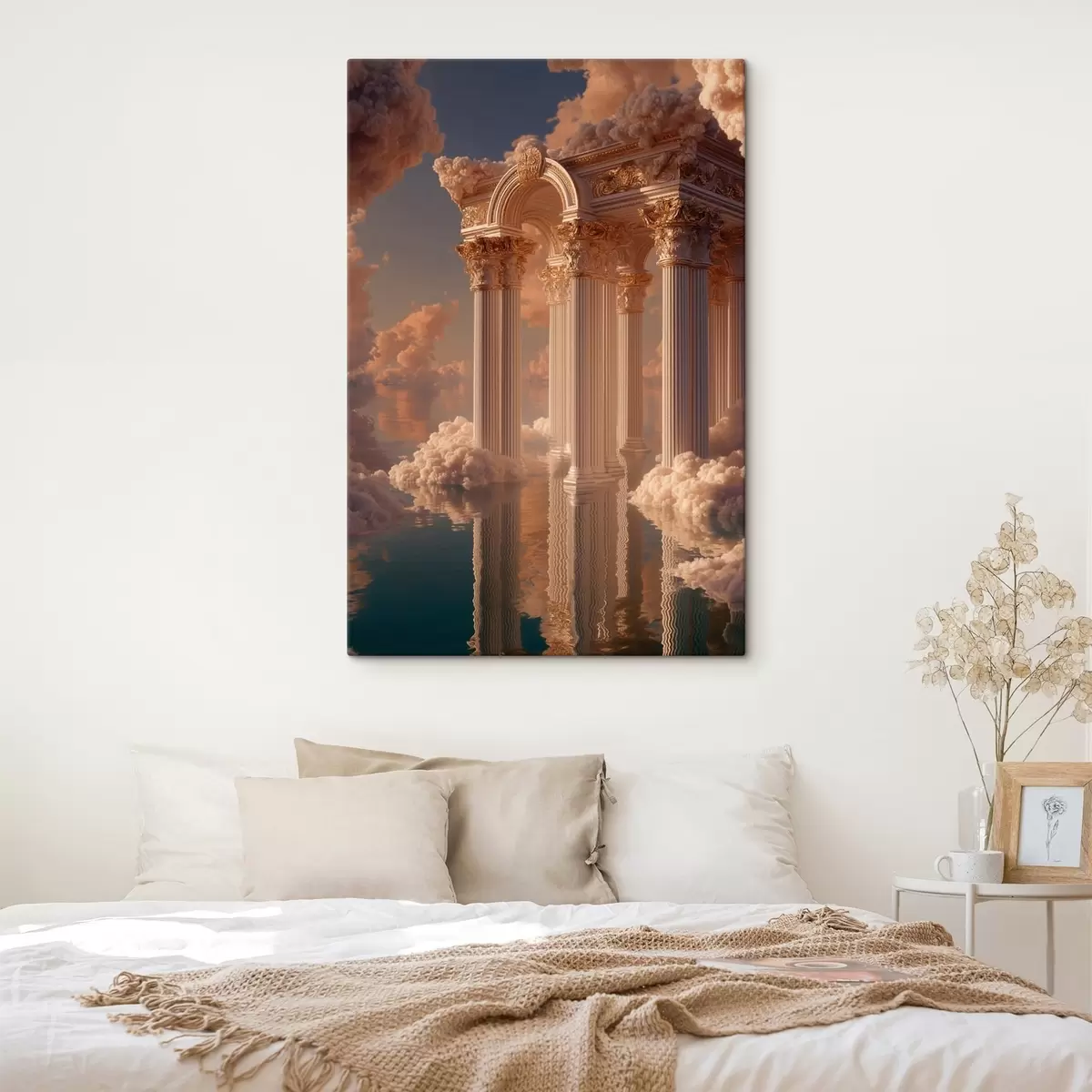 Wandbilder Säulen in den Wolken, Reflexionen auf dem Wasser s45881