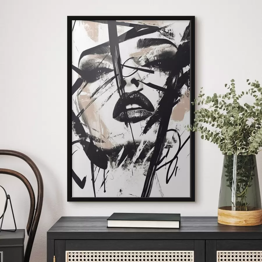 Fototapete Abstraktes Porträt einer Frau im Graffiti-Stil f45777