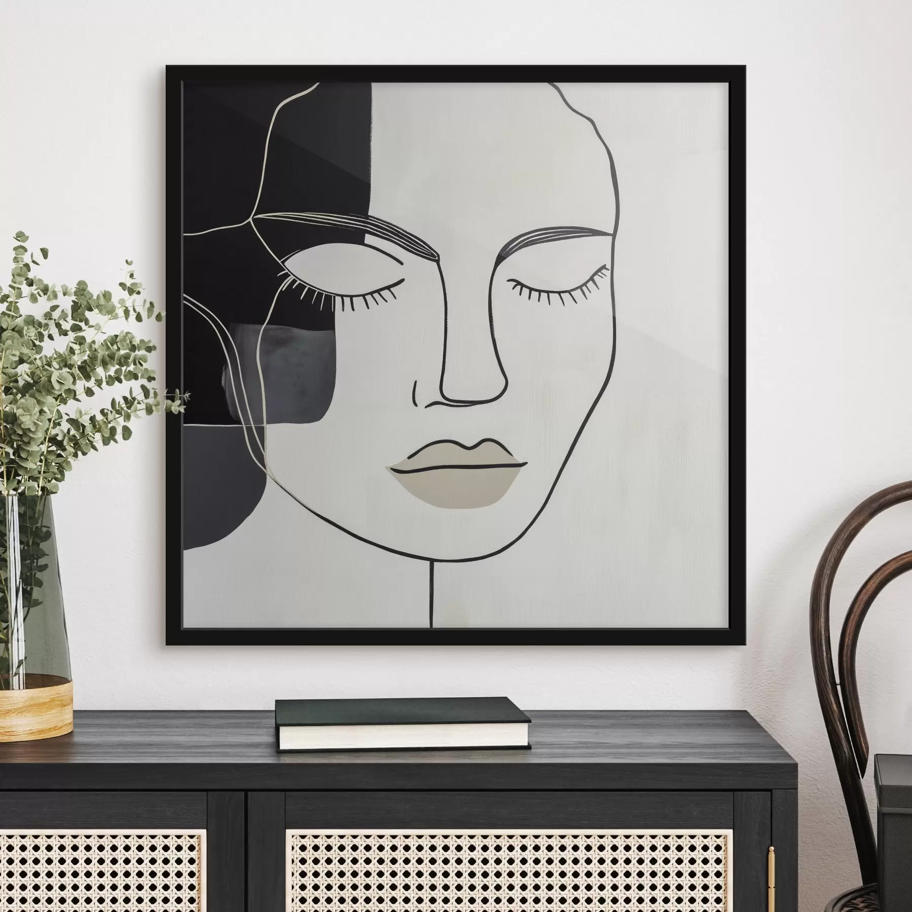 Fototapete Minimalistisches abstraktes Porträt f45987