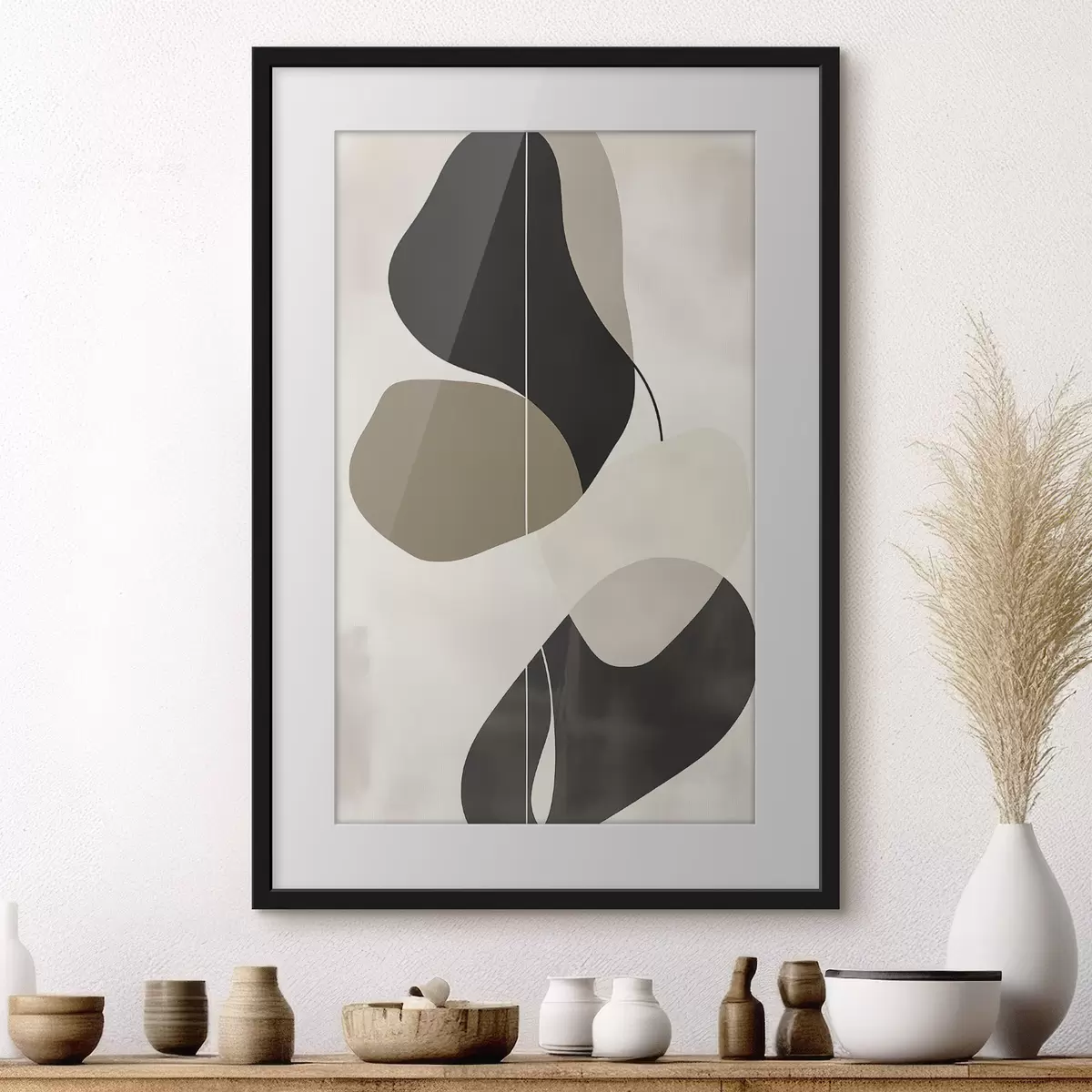 Poster Schwebende abstrakte Formen f45995