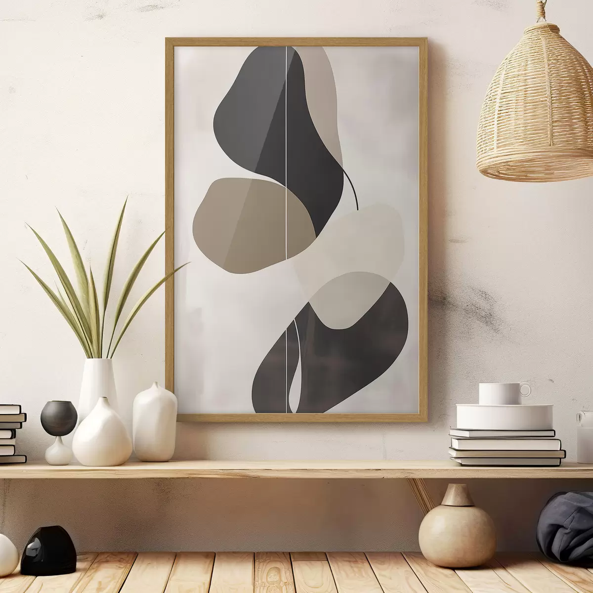 Poster Schwebende abstrakte Formen f45995
