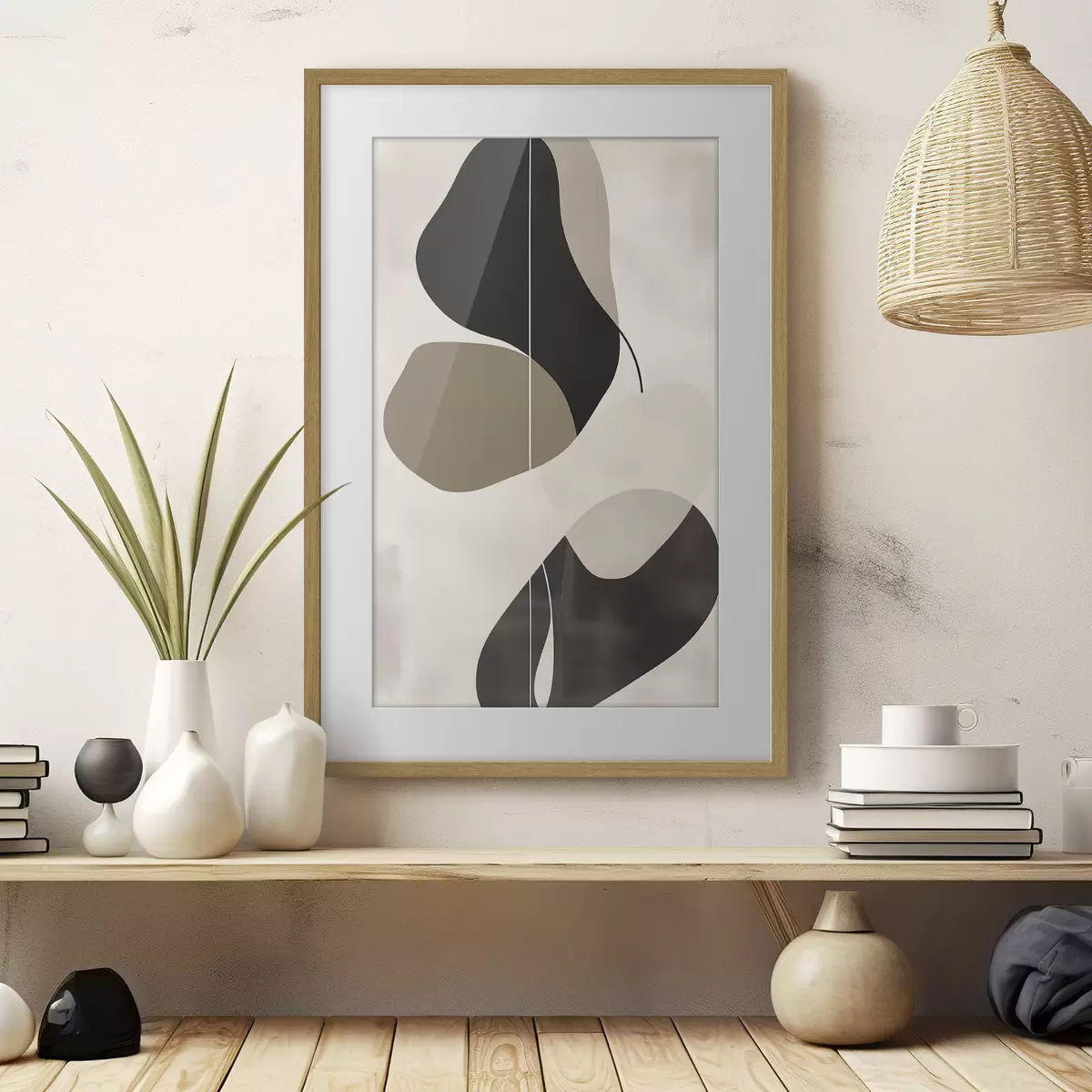 Poster Schwebende abstrakte Formen f45995