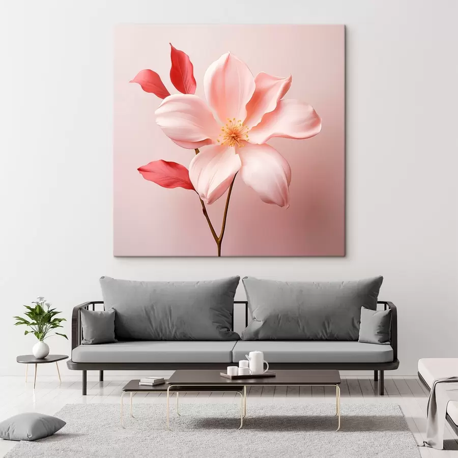 Wandbilder Rosa Magnolie im minimalistischen Stil s45735
