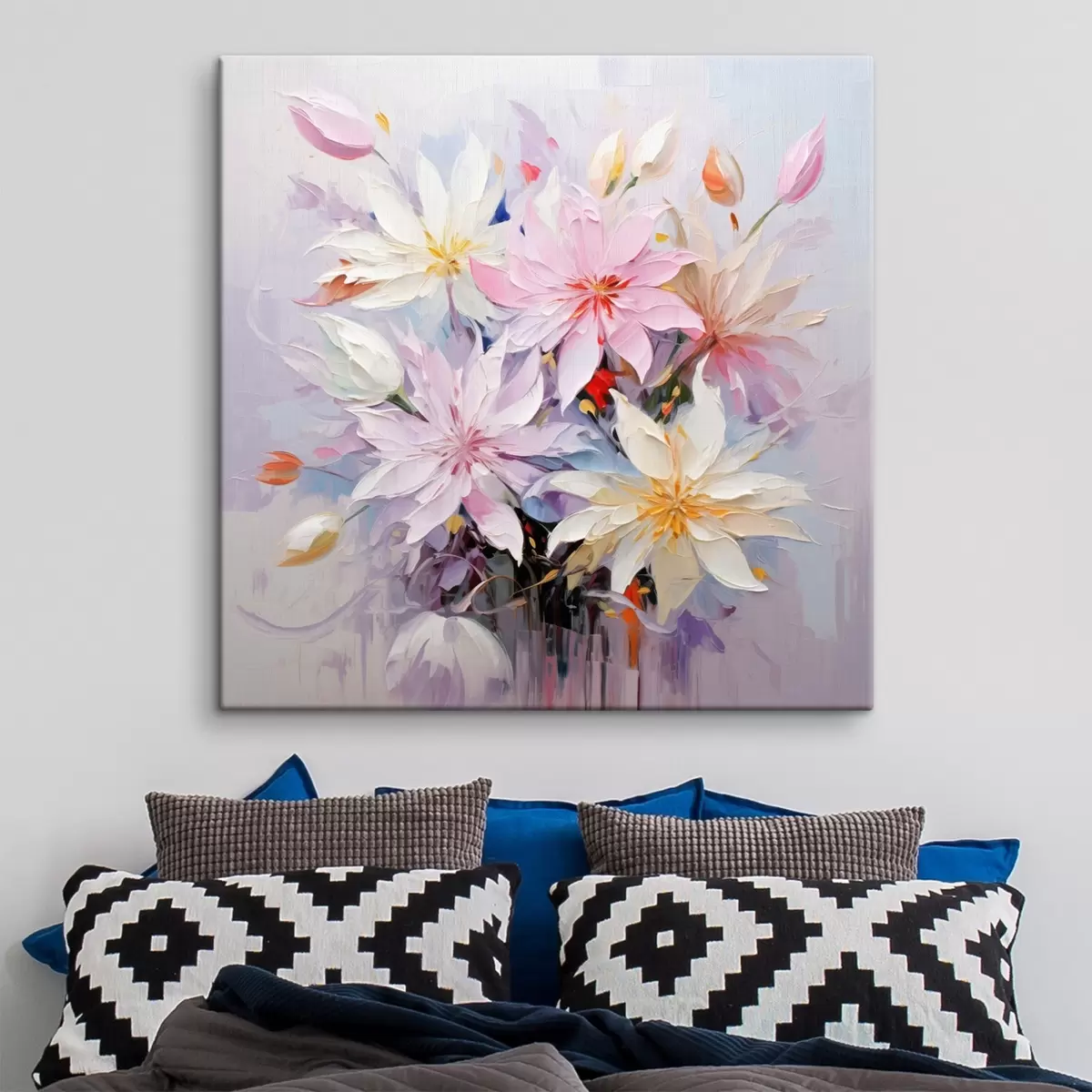 Wandbilder Blumenstrauß im Ölgemälde-Stil s45738