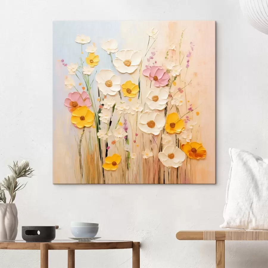 Wandbilder Frühlingsabstraktion mit Elementen der Malerei s45740