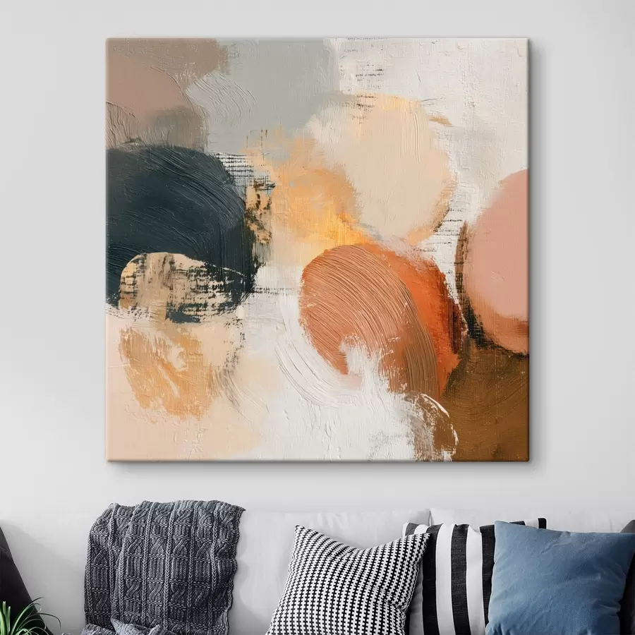 Wandbilder Strukturierte Abstraktion in Beige- und Grautönen s45863