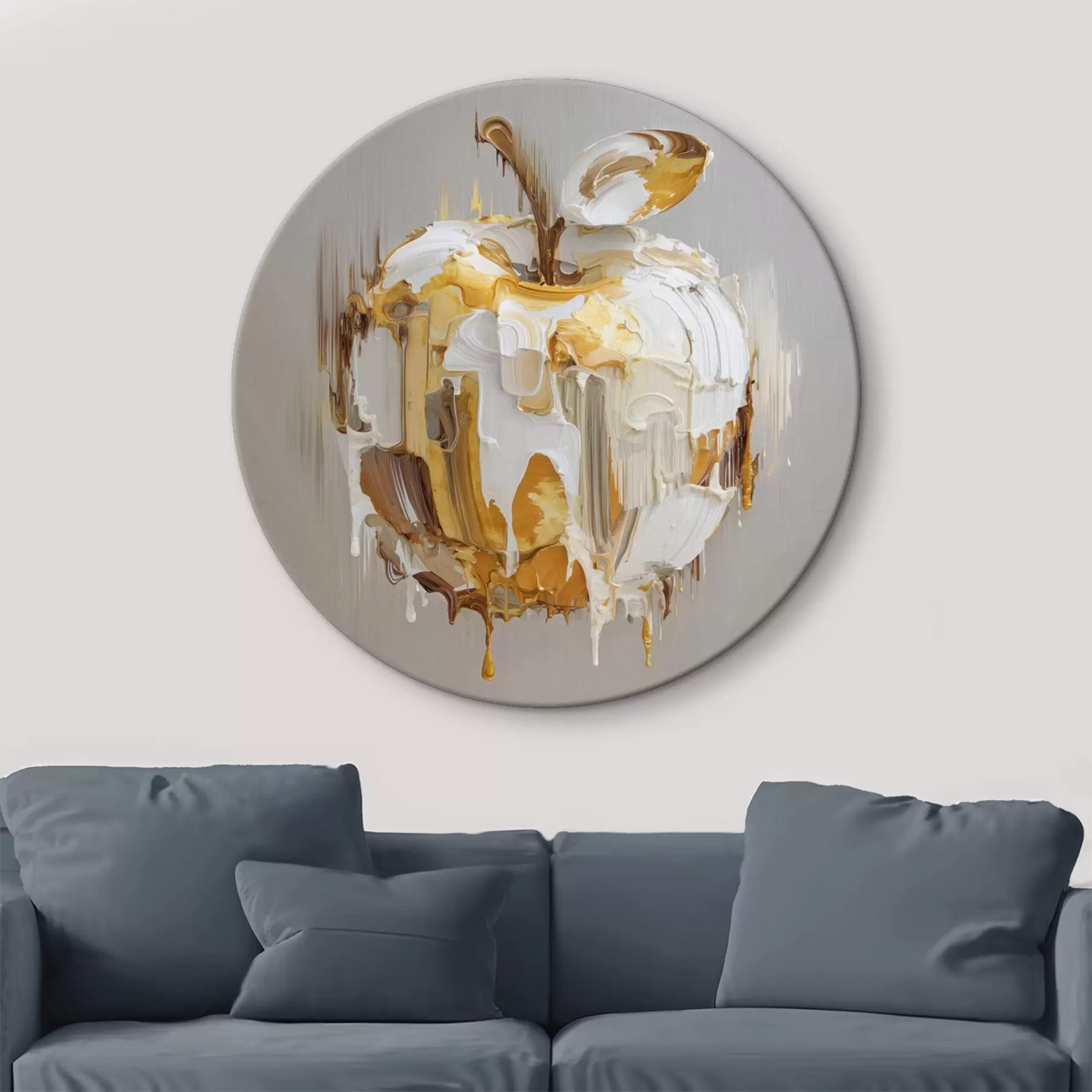 Wandbilder Apfel mit geschmolzenem Farbeffekt r45862