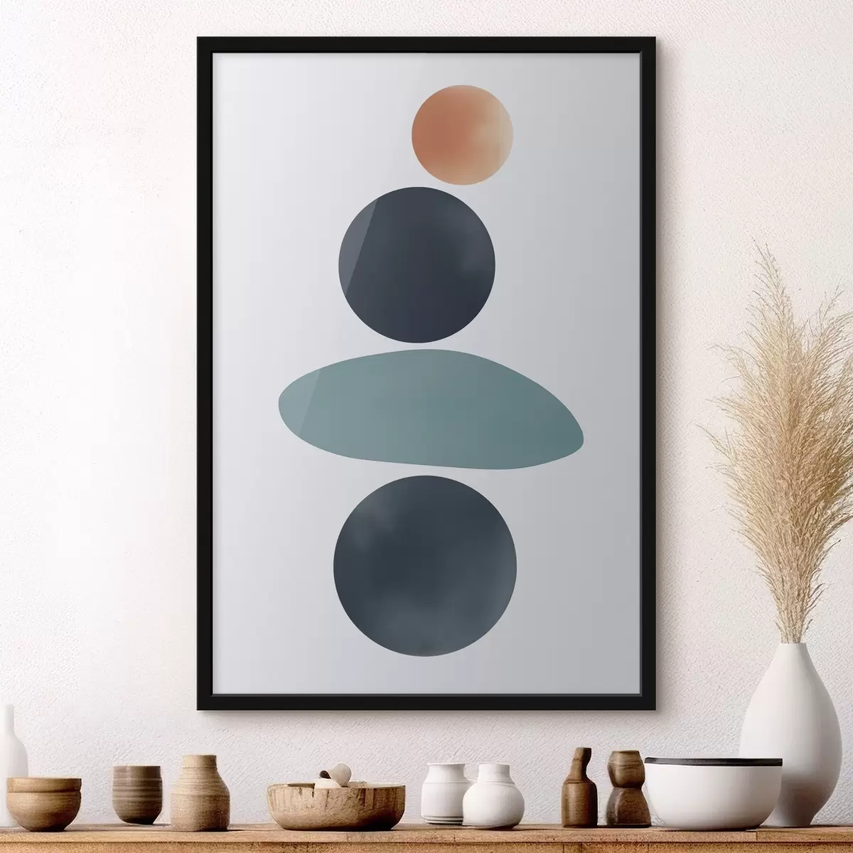 Poster Abstrakte abgerundete Flecken f46061