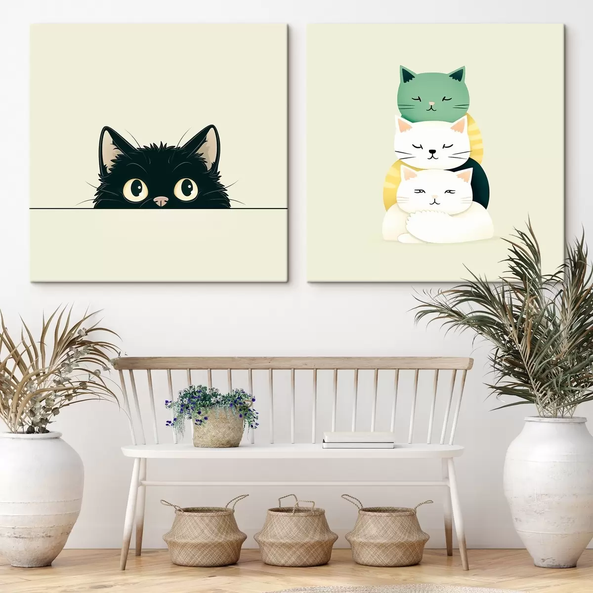 Wandbilder Animalistische Katzen im illustrativen Stil m00707