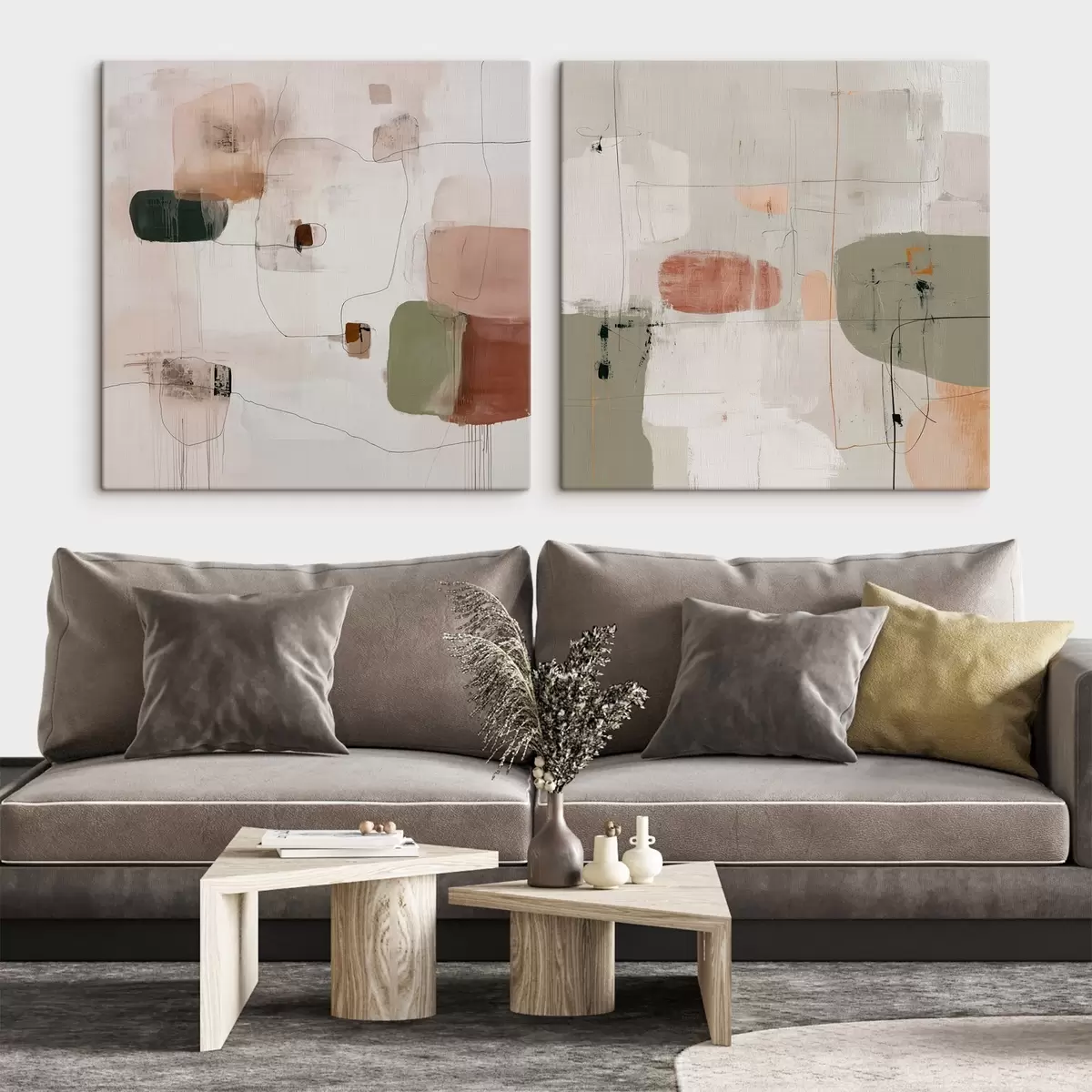 Wandbilder Pastellkomposition in neutralen Farbtönen m00745