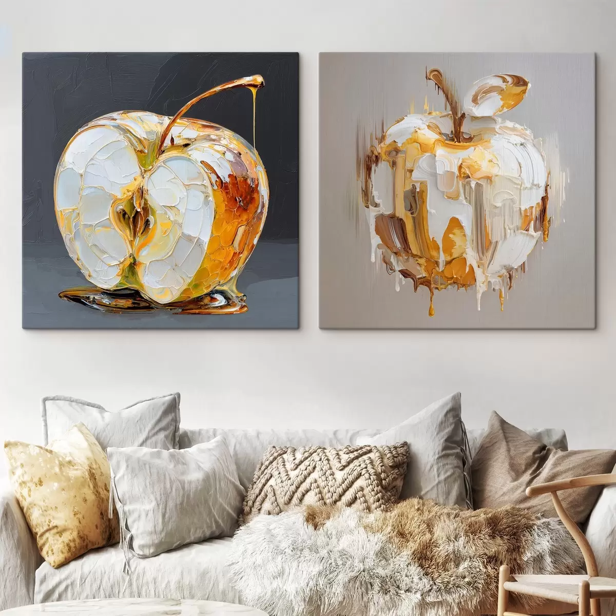 Wandbilder Abstraktion mit Apfel in moderner Interpretation m00746