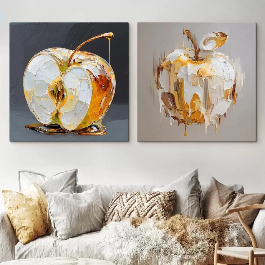 Wandbilder Abstraktion mit Apfel in moderner Interpretation m00746