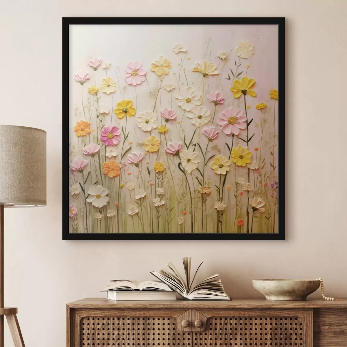 Poster Blumenfeld im Stil der Ölmalerei f45739